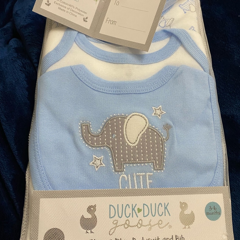 Duck Duck Goose Blue Elephant Baby Set